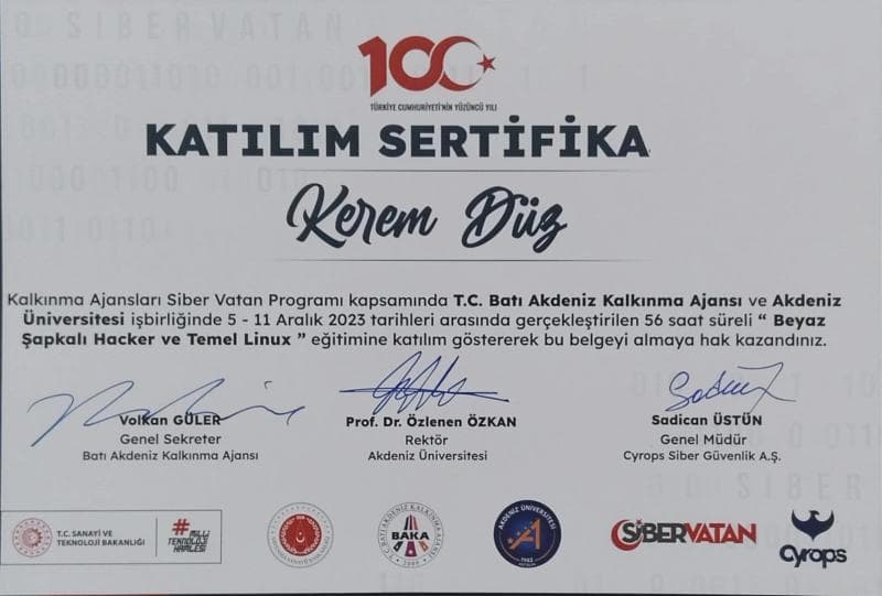 Beyaz Şapkalı Hacker ve Temel Linux Eğitimi